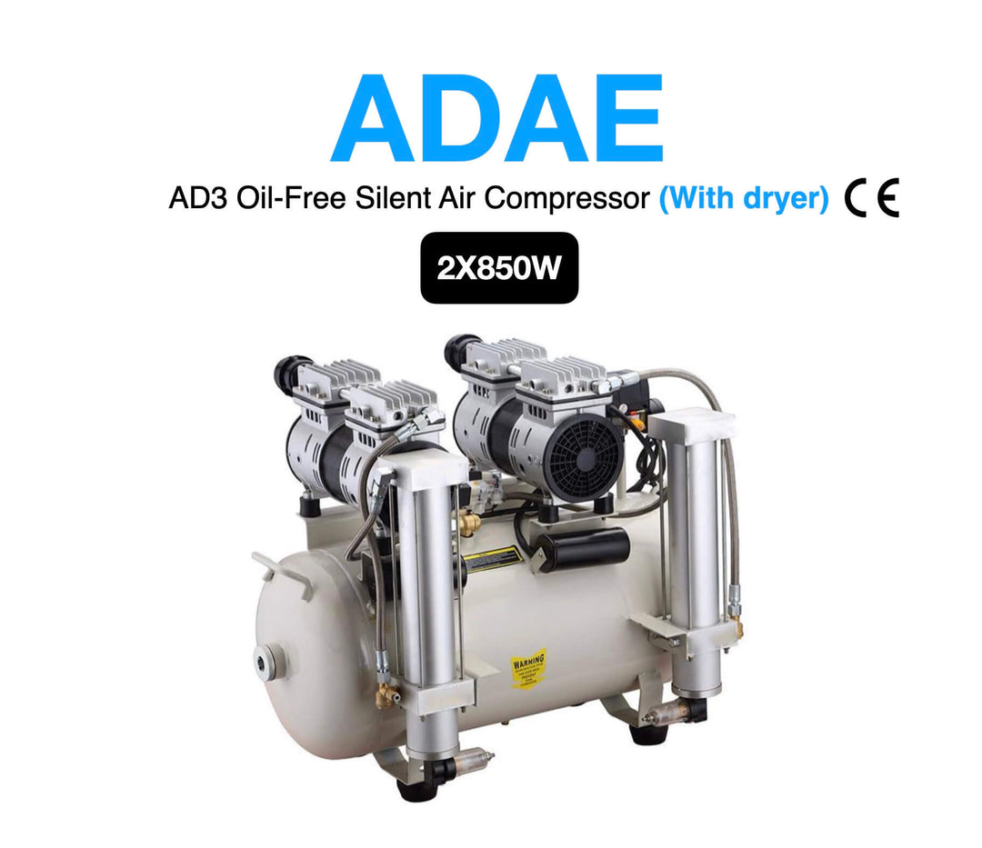 ADAE AD3 Silent Air compressor Oil-Free-2X850W-For four dental chairs (with dryer)