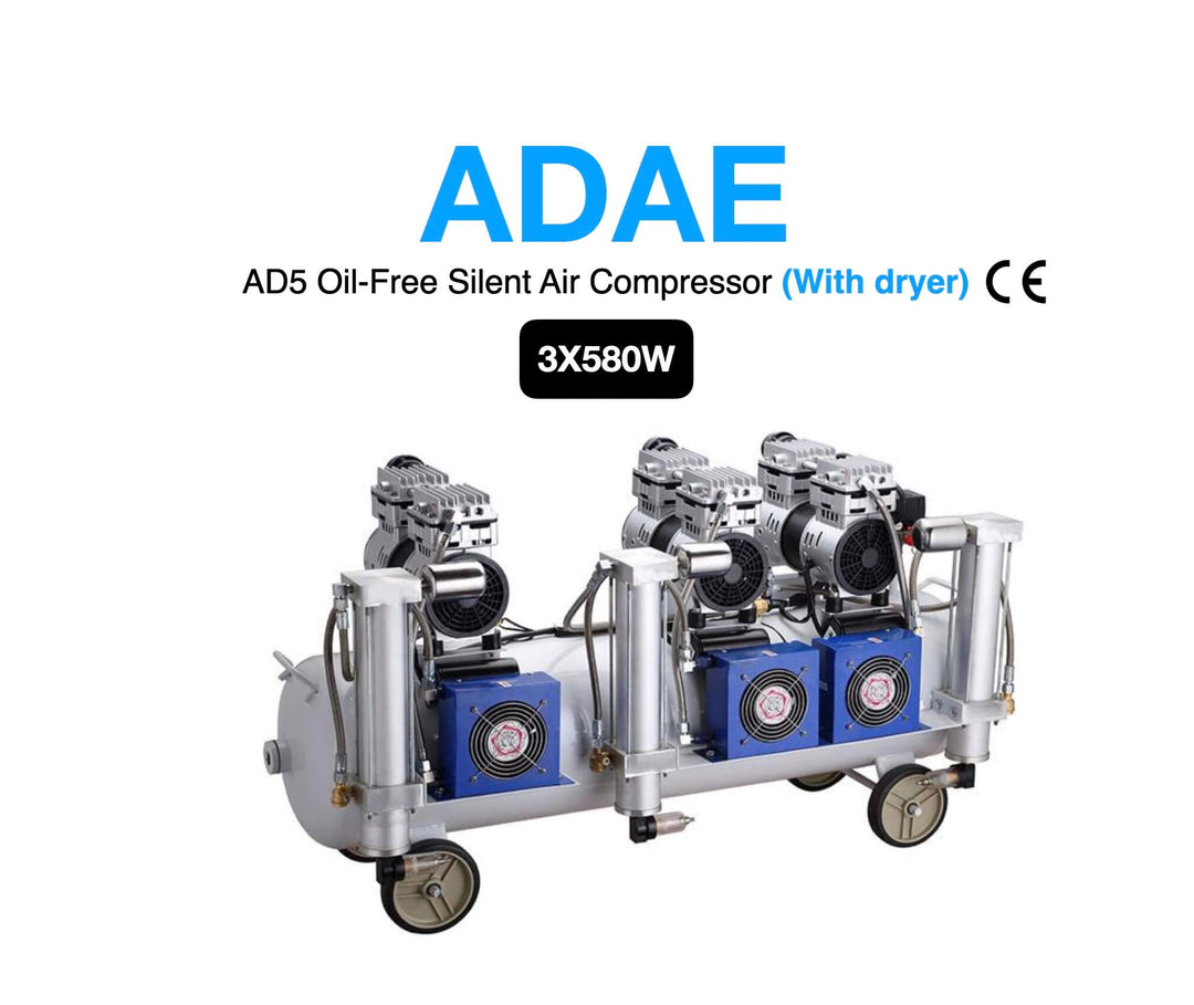 ADAE AD5 Silent Air compressor Oil-Free-3X850W-For six dental chairs (with dryer)