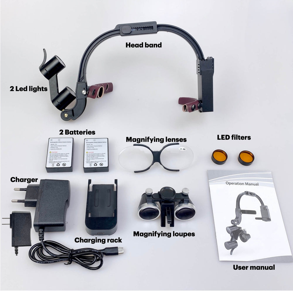 ADAE AD017 dental loupes (With shadowless led)-New Release