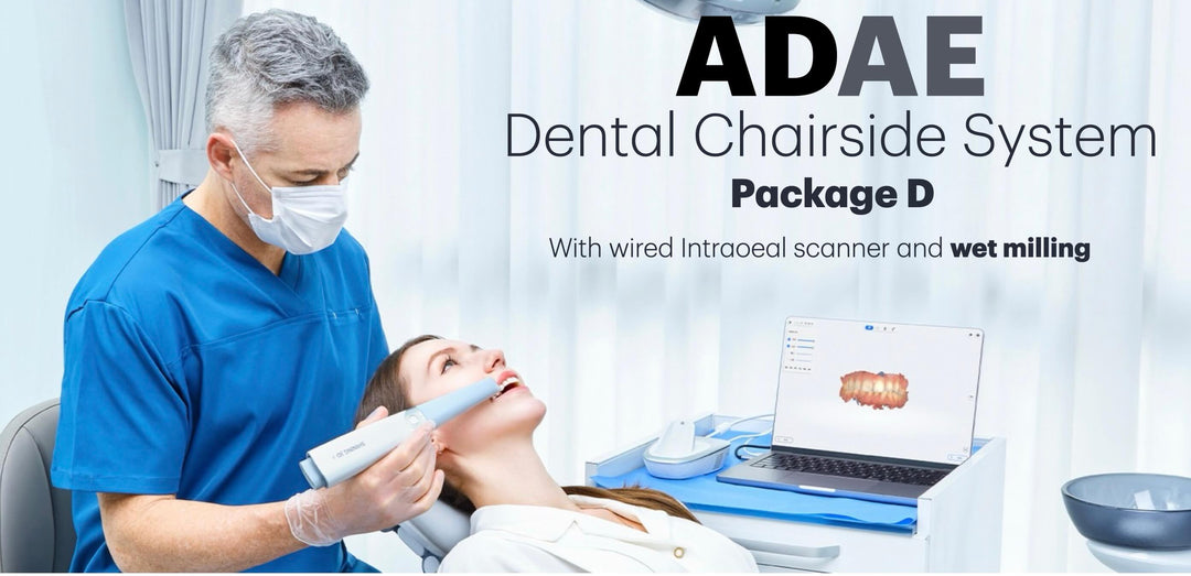 ADAE Dental Chairside System with wireless Aoralscan 3 intraoral scanner and wet milling (Package D)
