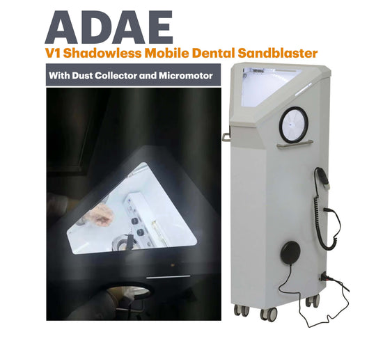 ADAE V1 shadowless mobile dental sandblaster with dust collector and micromotor (New Release)