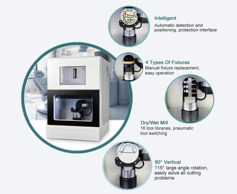 ADAE iMini Pro Dental milling unit-5 Axis (Dry and Wet Milling)