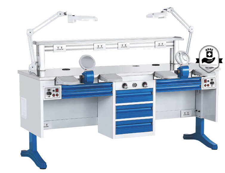 ADAE AD-1 Dental Lab workstation with built-in vacuum cleaner(Double)