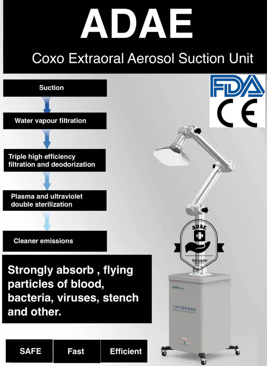 Coxo C-AS extraoral aerosol suction unit (FDA-CE approved)-Big Sale - ADAE Dental Online Store