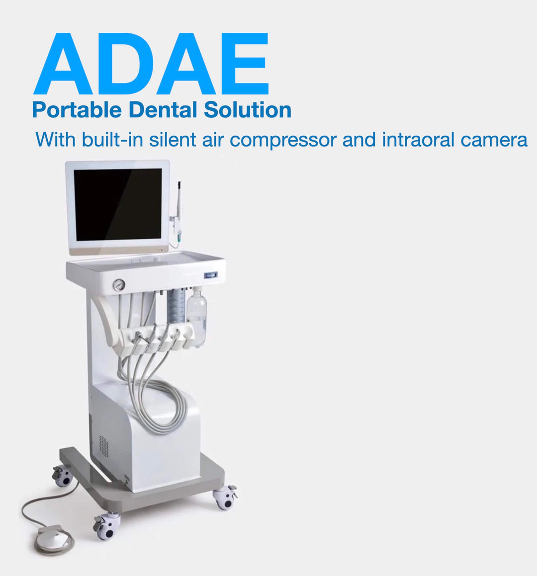 ADAE portable dental solution with built-in silent air compressor and intraoral camera - ADAE Dental Online Store