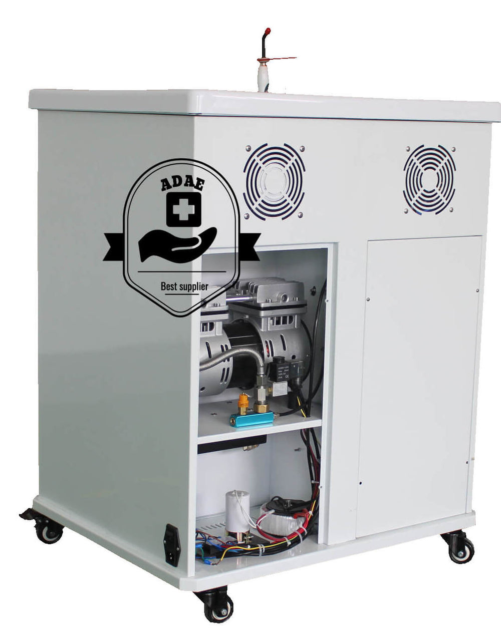 ADAE A90 portable dental unit with cabinet and built-in silent air compressor