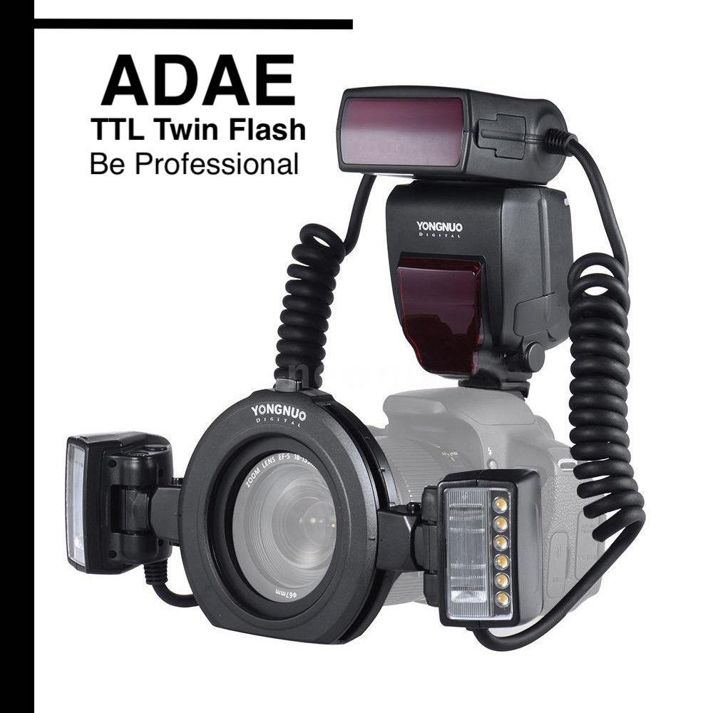 TTL Twin Flash for Canon EOS DSLR Camera+Adapter Rings - ADAE Dental Online Store