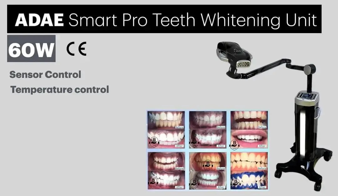 Teeth whitening machines and kits at ADAE Dental Store for professional dental clinics, designed for effective and safe in-office tooth whitening treatments.