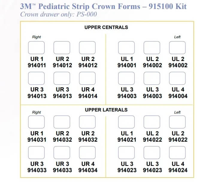 3M™ Strip crown forms - pediatric anterior set