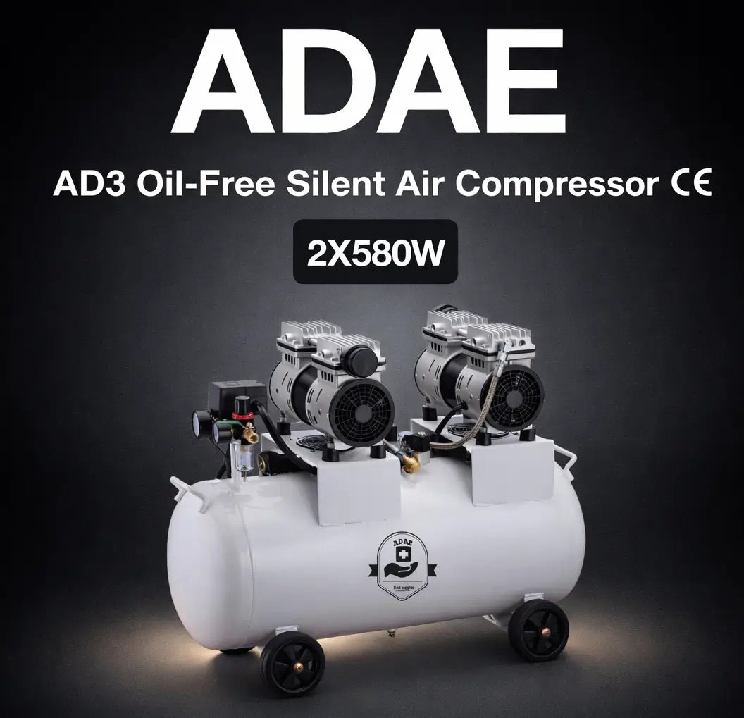 ADAE AD3 Silent Air compressor (Oil-Free)- 2X580W-For three dental chairs