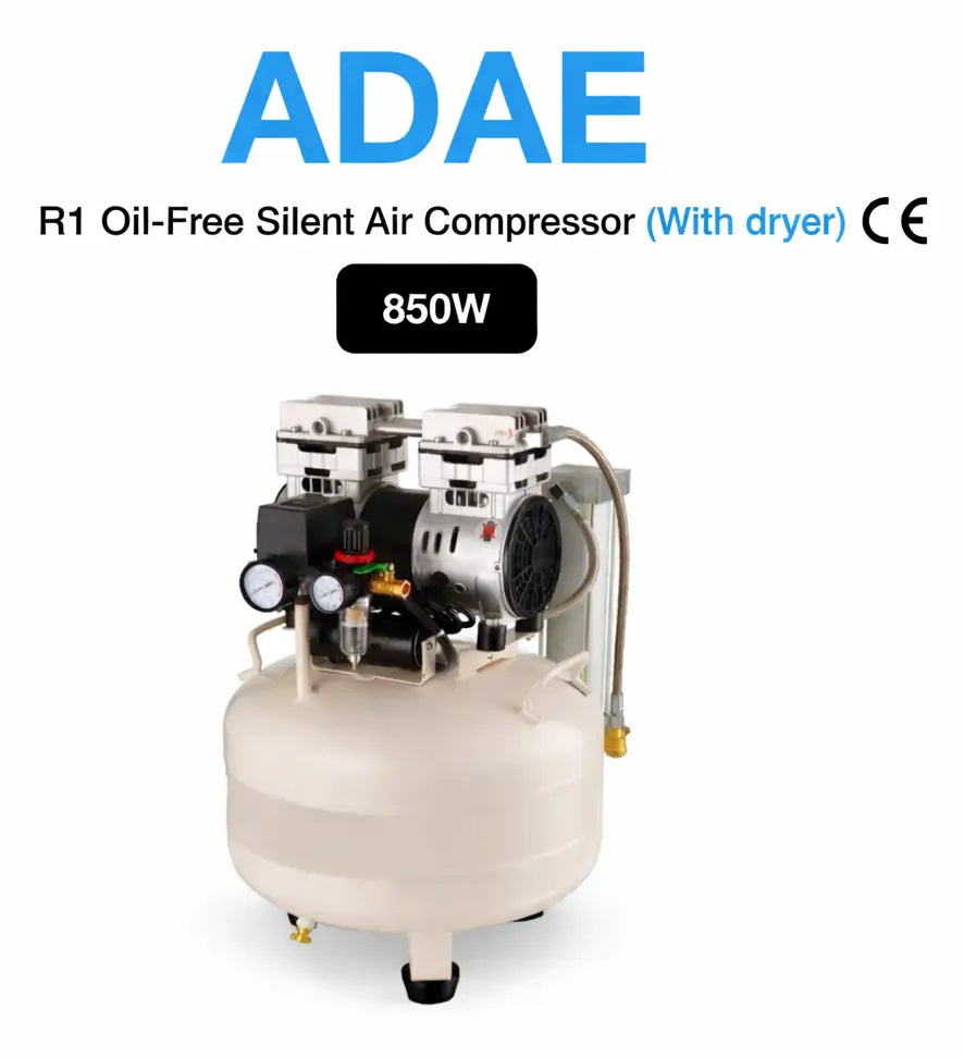 ADAE R1 Silent Air compressor Oil-Free-850W-For two dental chairs (wit ...
