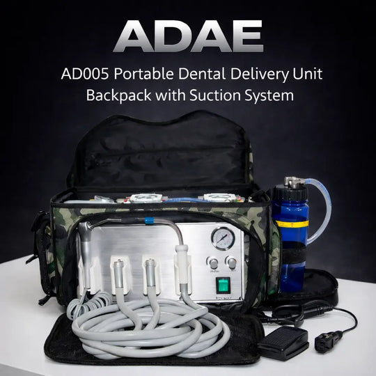 ADAE AD005 Portable Dental Delivery Unit Backpack with Suction System-Upgraded version