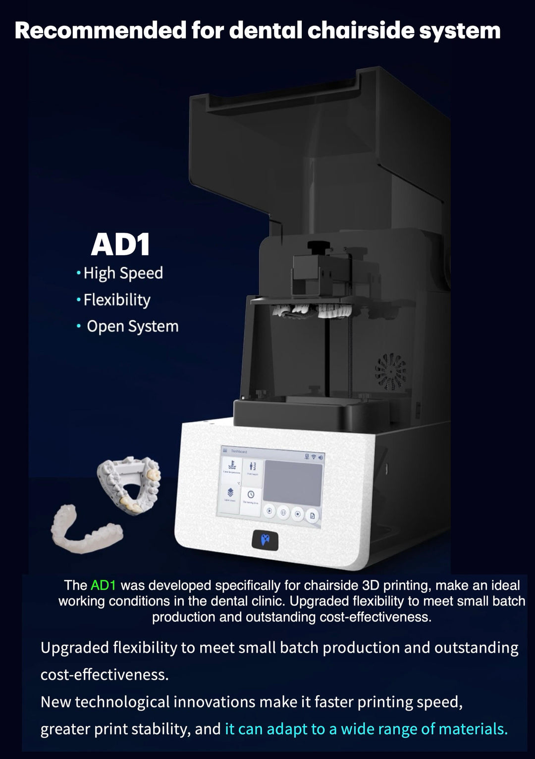 ADAE dental 3D printers (AD1 and AD2 models)-New release