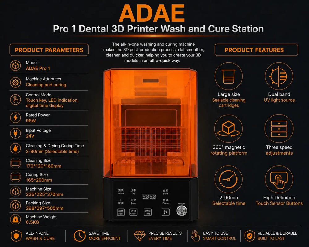 ADAE Pro 1 Dental 3D Printer Wash and Cure Station