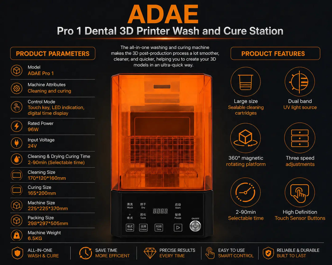 ADAE Pro 1 Dental 3D Printer Wash and Cure Station