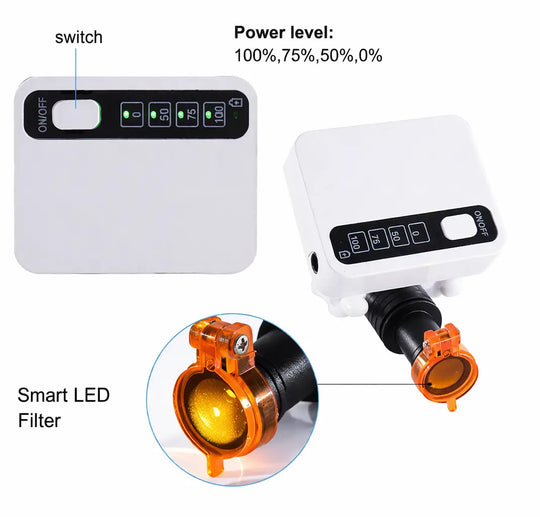 ADAE Pro 2 wireless universal LED headlight for loupes (Magnetic Battery Attachment)