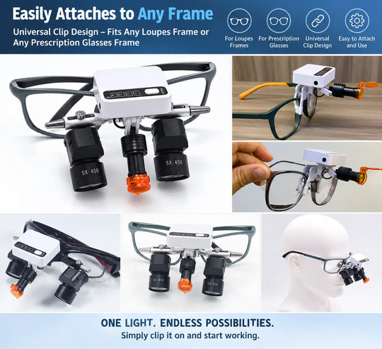 ADAE Pro 2 wireless universal LED headlight for loupes (Magnetic Battery Attachment)