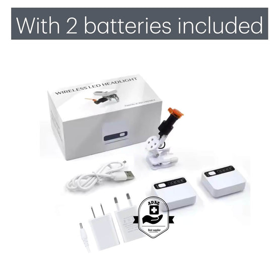 ADAE Pro 2 wireless universal LED headlight for loupes (Magnetic Battery Attachment)-New release