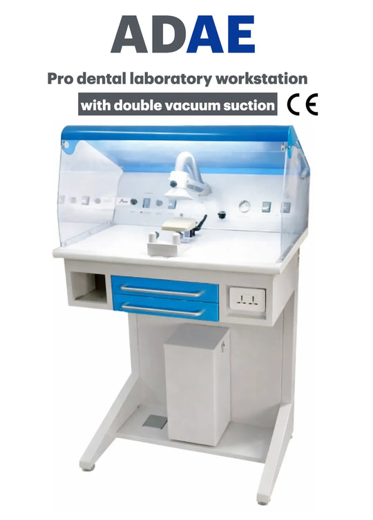 ADAE Pro dental laboratory workstation with double vacuum suction