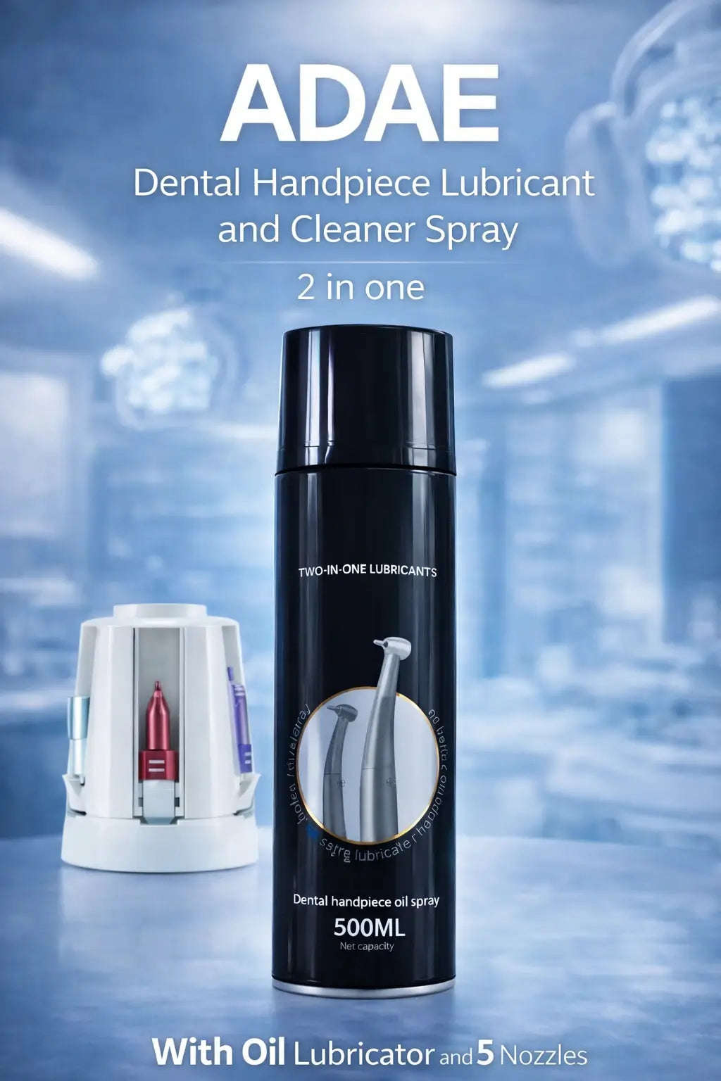 ADAE dental handpiece lubricant and cleaner spray (2 in one)
